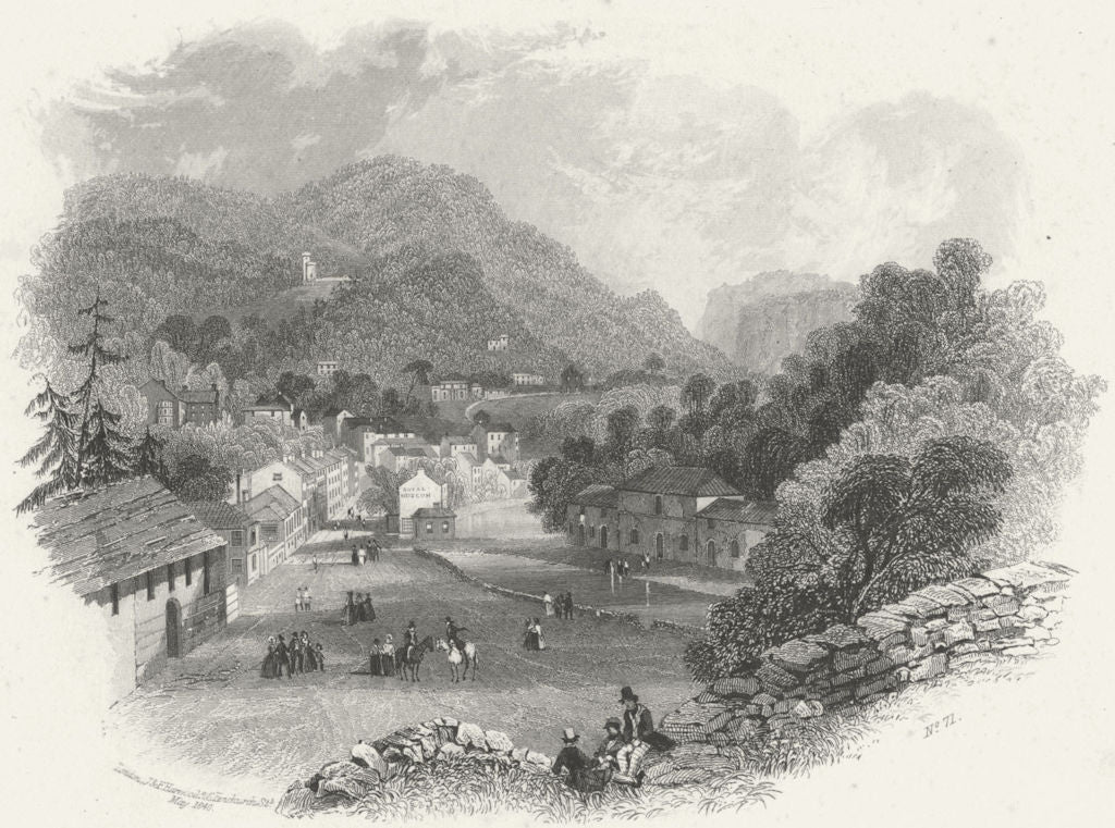 DERBYS. Matlock. Harwood 1840 old antique vintage print picture
